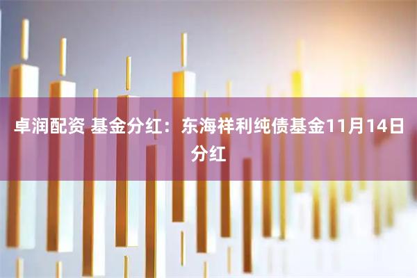 卓润配资 基金分红：东海祥利纯债基金11月14日分红
