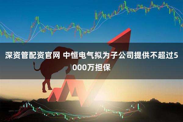 深资管配资官网 中恒电气拟为子公司提供不超过5000万担保