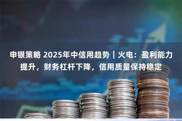 申银策略 2025年中信用趋势｜火电：盈利能力提升，财务杠杆下降，信用质量保持稳定